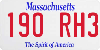 MA license plate 190RH3