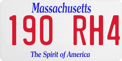 MA license plate 190RH4