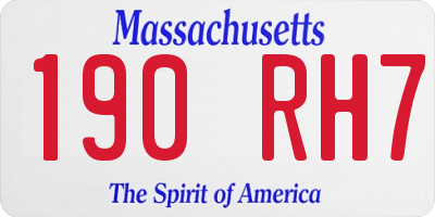 MA license plate 190RH7