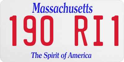 MA license plate 190RI1
