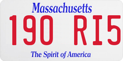 MA license plate 190RI5