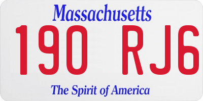 MA license plate 190RJ6