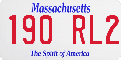 MA license plate 190RL2