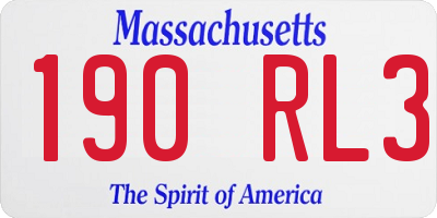MA license plate 190RL3