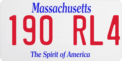 MA license plate 190RL4