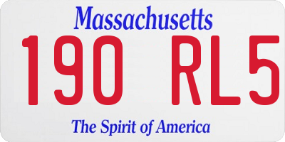 MA license plate 190RL5
