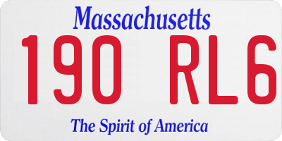 MA license plate 190RL6