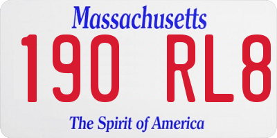 MA license plate 190RL8