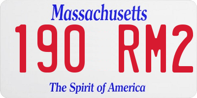 MA license plate 190RM2