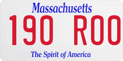 MA license plate 190RO0
