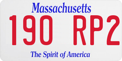 MA license plate 190RP2