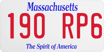 MA license plate 190RP6