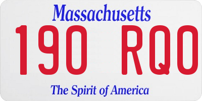 MA license plate 190RQ0