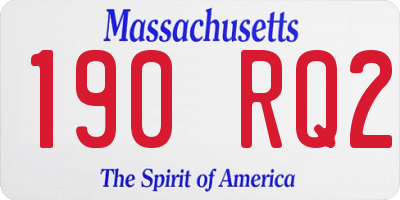 MA license plate 190RQ2