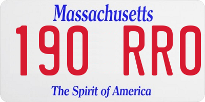 MA license plate 190RR0