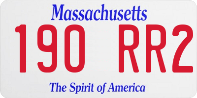 MA license plate 190RR2