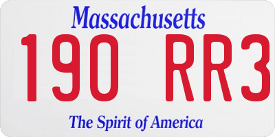 MA license plate 190RR3