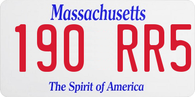 MA license plate 190RR5