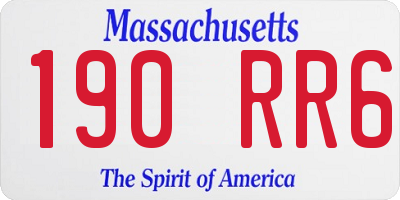 MA license plate 190RR6