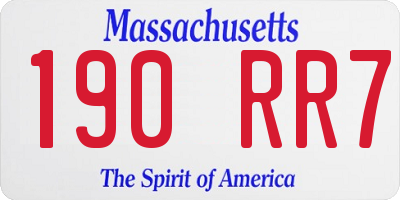 MA license plate 190RR7