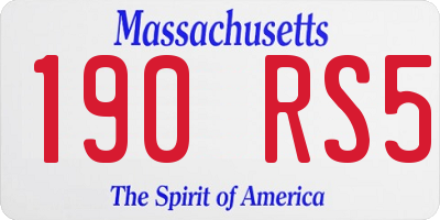 MA license plate 190RS5