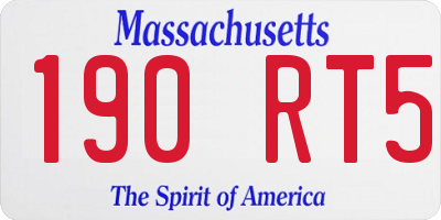 MA license plate 190RT5