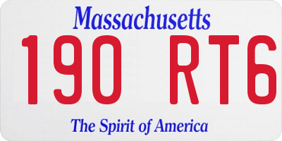 MA license plate 190RT6