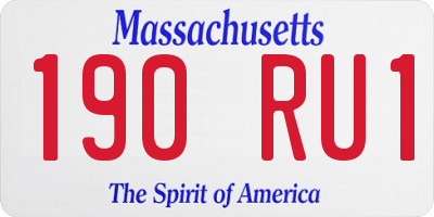 MA license plate 190RU1