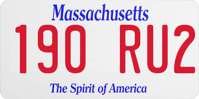 MA license plate 190RU2