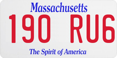 MA license plate 190RU6