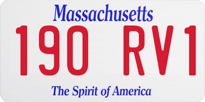 MA license plate 190RV1