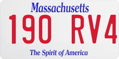 MA license plate 190RV4