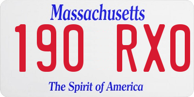 MA license plate 190RX0