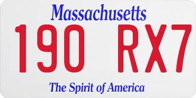 MA license plate 190RX7
