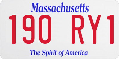 MA license plate 190RY1