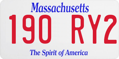 MA license plate 190RY2