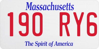 MA license plate 190RY6
