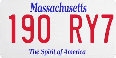 MA license plate 190RY7