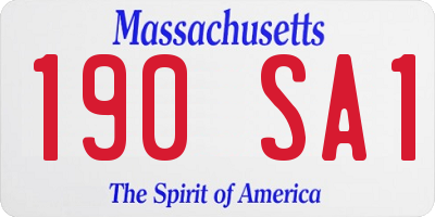 MA license plate 190SA1