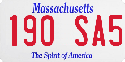 MA license plate 190SA5