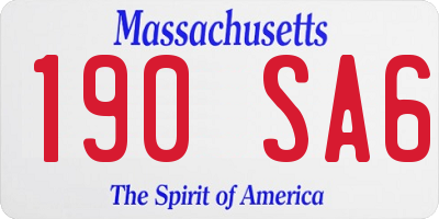 MA license plate 190SA6