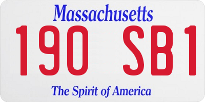 MA license plate 190SB1
