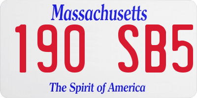 MA license plate 190SB5