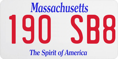 MA license plate 190SB8