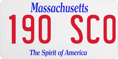 MA license plate 190SC0