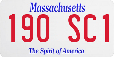 MA license plate 190SC1