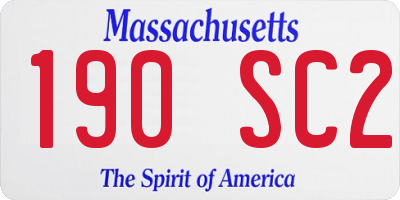 MA license plate 190SC2