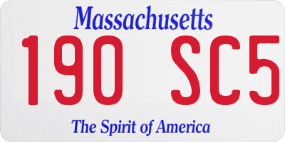 MA license plate 190SC5