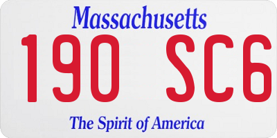 MA license plate 190SC6