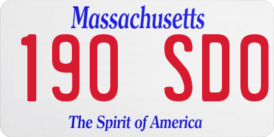 MA license plate 190SD0